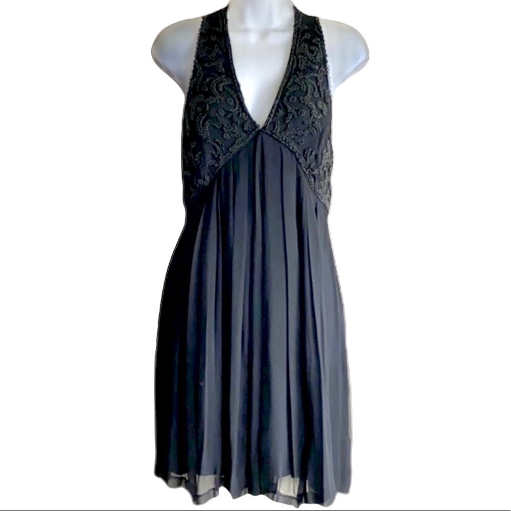 Carmen Marc Valvo | Black Beaded Formal Dress